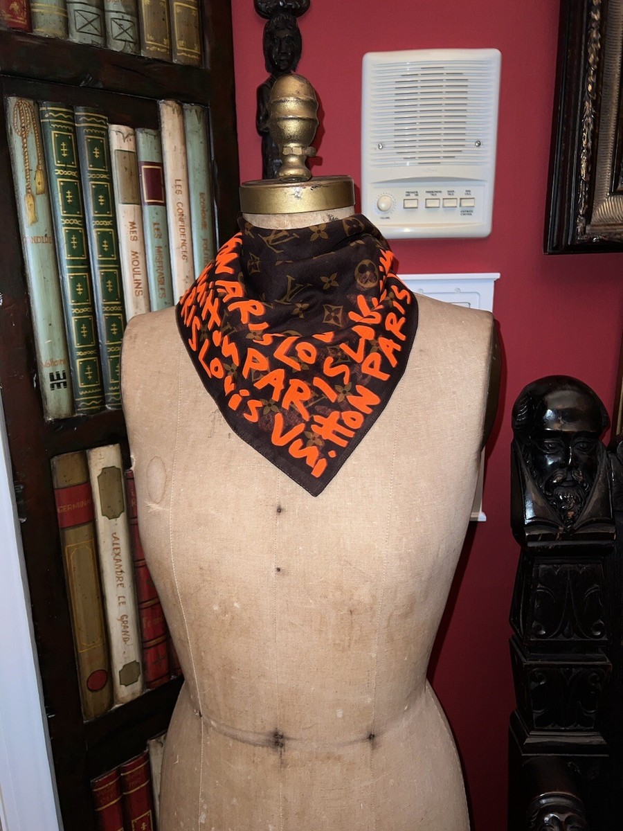 NEW LOUIS VUITTON Stephen Sprouse Graffiti 100% Cotton Scarf