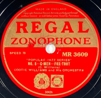 Cootie Williams : West end blues / G-men DISQUE 78 rpm REGAL ZONOPHONE MR 3609