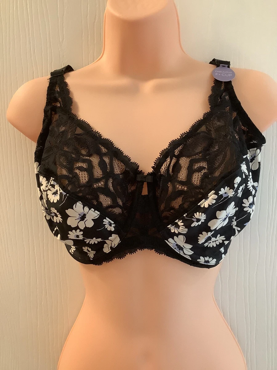 MARKS & SPENCER ‘FABULOUS’ BLACK/WHITE MIX FULL CUP BRA 32GG