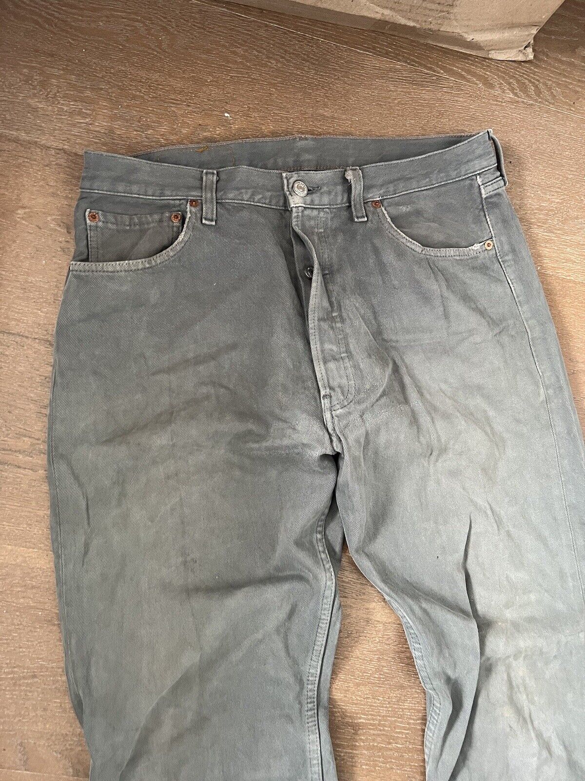 Vintage 90s Levis 501 33x31 Denim Jeans Faded Lig… - image 2