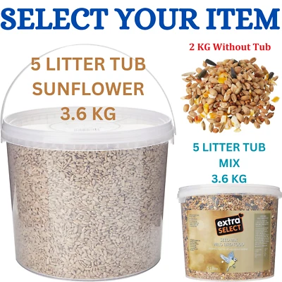 Sunflower Hearts or Mix Seeds Wild Bird Food 5L Seeds PREMIUM BAKERY GRADE Food