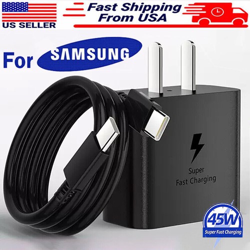 45W Super USB-C Fast Phone Charger USB-C Cable For Samsung S25 S24 S23 S22 Ultra