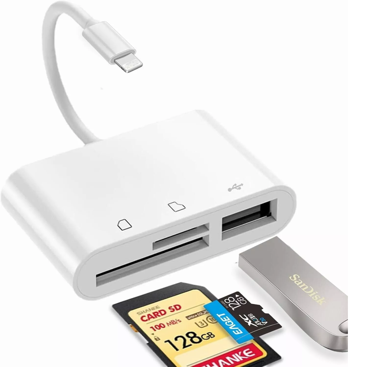 SD Card Reader for iPhone to 3-in-1 USB Camera Adapter OTG Micro SD TF Adapter-image