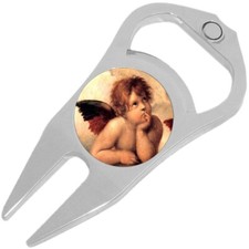 Cherub Painting Golf Ball Marker Divot Repair Tool Bottle Opener