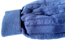 Zopfpullover Strickmuster Hundepullover Zopfstrick violett M 30cm R&uuml;cken PEP2000