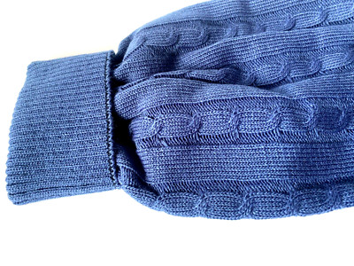 Zopfpullover Strickmuster Hundepullover Zopfstrick violett M 30cm Rücken PEP2000