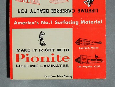 1960s Pionite Laminates Pioneer Plastic Corp Los Angeles CA Sanford ME York Co