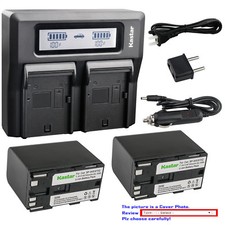 Kastar Battery Dual LCD Fast Charger for Canon BP-970 BP-970G BP-975 Battery