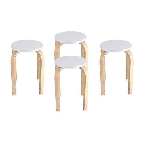 Taburete de madera, taburete de madera antideslizante taburete apilable salón taburete de cocina - Imagen 8 de 12