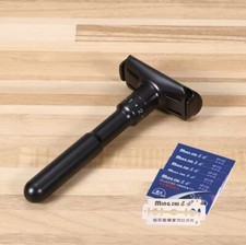 Men Adjustable Double Edge Shaving Safety Razor Shaver Mild Aggressive BLK/SLVR
