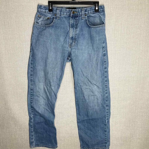 Pronto Uomo Men Straight Leg Jeans Denim Cotton Mid Rise Size 33 Blue | eBay