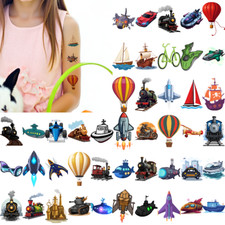 54pcs Temporary Tattoo Temporary Tattoo Stickers Motorcycle Train Bicycle