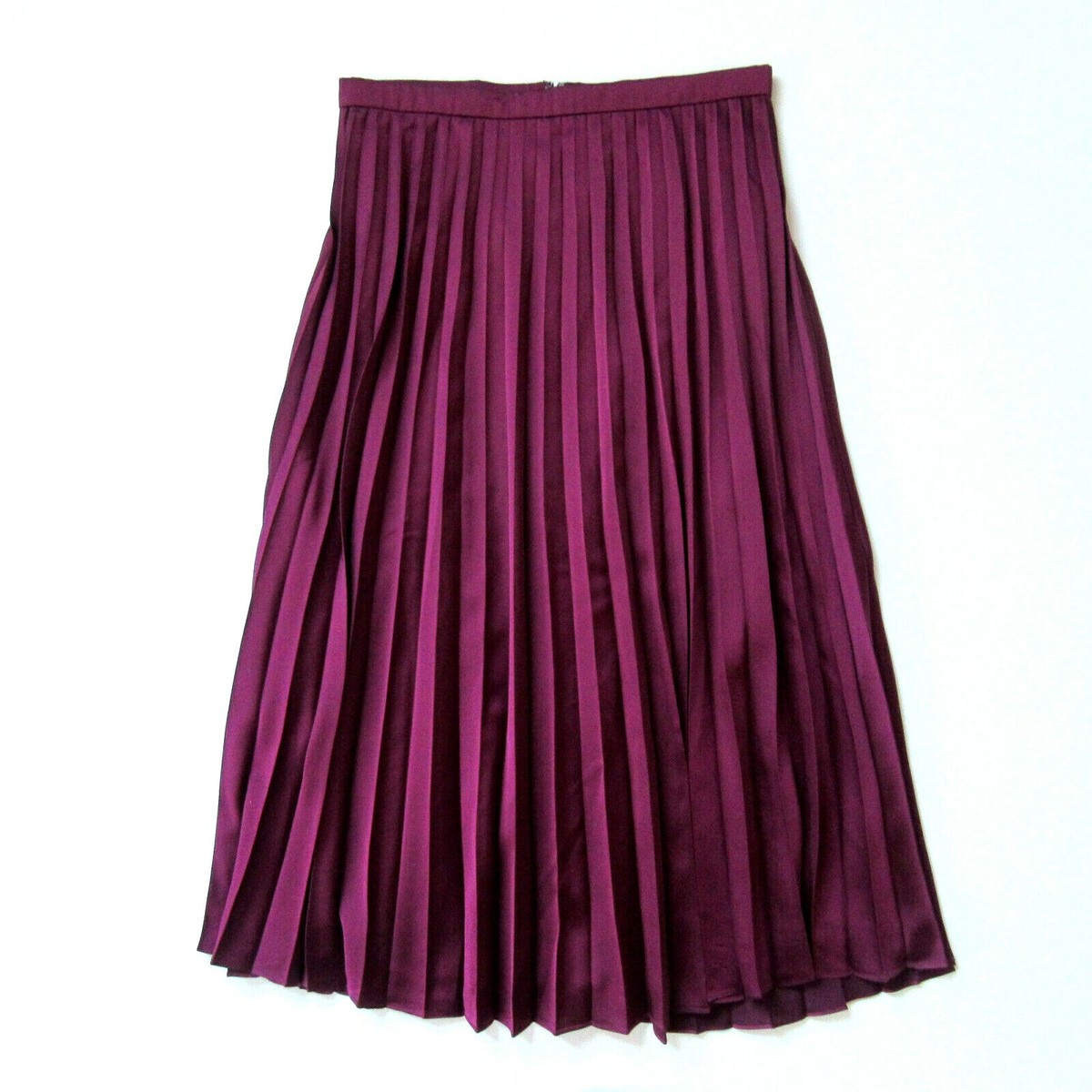 [LOW CLASSIC] / ☆ 24FW CREASED PLEATED SKIRT / BURGUNDY NWT J.Crew Pleated Midi in Vintage Burgundy Satin A-line