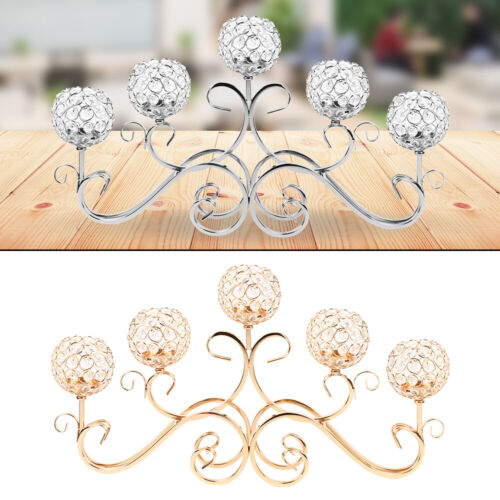 5 Arm Crystal Drops Candelabra Wedding Table Centerpieces Votive Candle Holders