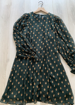 navy blue dress for baby girl Calvin Klein Women's Puff-Sleeve Empire-Waist Dress main image 1