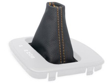 SCHALTMANSCHETTE FUR FORD KUGA 2 automatik 2012-19 SCHALTSACK LEDER NAHT ORANGE