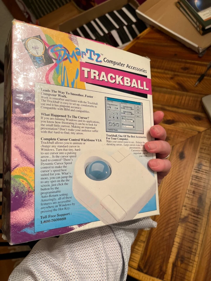 VTG SMARTZ WT-5 TRACKBALL MOUSE FOR IBM / OTHER PC/XT/AT COMPUTERS new sealed - Image 3 of 4