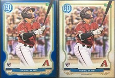 2020 Topps Gypsy Queen Domingo Leyba #286 Indigo Parallel /250 & Base - PAIR