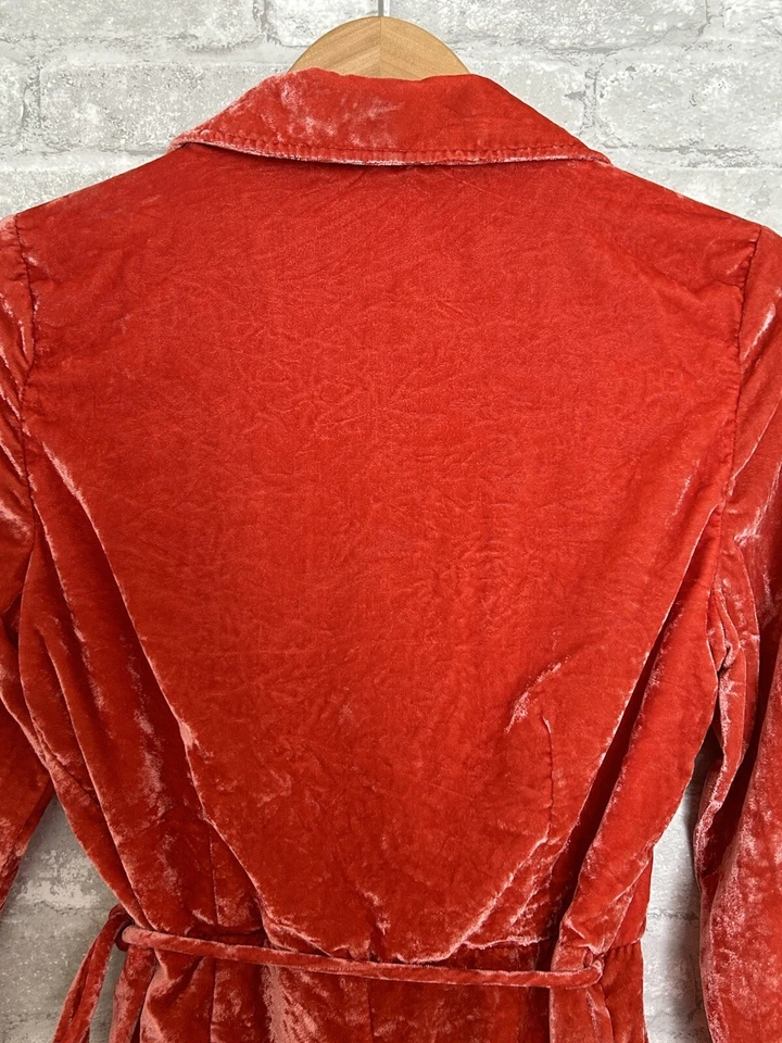 Mameluco Free People Viola S Coral Terciopelo Triturado Manga Larga Cuello Foto 4 de 4