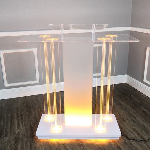 Beleuchtet klar Acryl geführt Podium Kanzel Holz Rednerpult Kirchen Synagoge Tempel - Bild 7 von 12