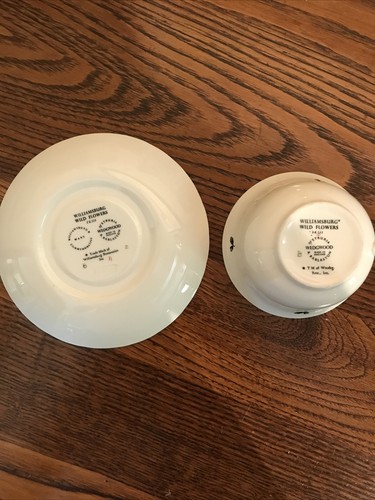 Wedgwood China Williamsburg Wild Flowers Tea Cup & Saucer Made In England EUC - Picture 5 of 7