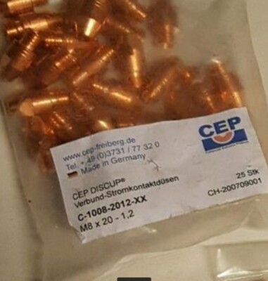 25 x CEP DISCUP Verbund-Stromkontaktdüsen M8 x 20 - 1,2 C-1008-2012- Schweißdüse