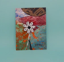 ORIGINAL ART HAND PAINTED MINI STILL LIFE FLORAL COLORFUL US BY SUE FURROW