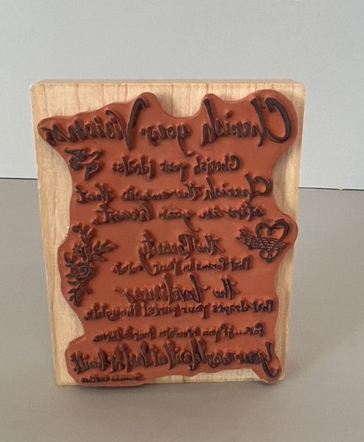 PSX 2002 Large Rubber Stamp “Cherish Your Visions” 4.5” x 3.5” - Picture 2 of 2