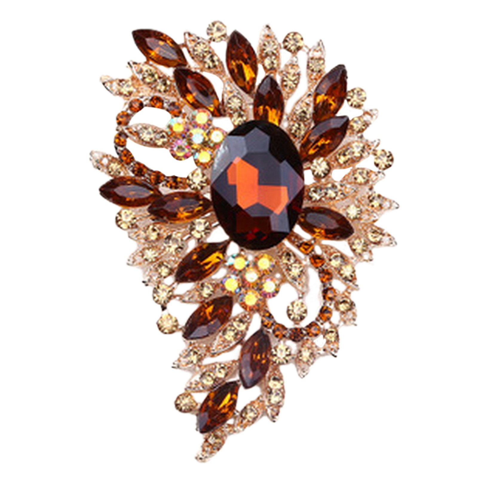 Hat Brooch Pin Elegant Colorful Glass Rhinestone for Suit Lapel Scarf Buckle