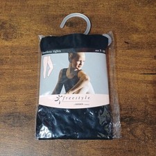 Danskin Black Footless Dance Tights, Freestyle, Youth Size 7 to 10, New
