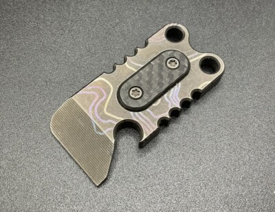 Anso Of Denmark x Triple Aught Design Topo Titanium Minibar W CF Inlay EDC Pry