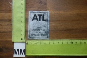 Alter Aufkleber Musik HiFi Audio TV Radio Lautsprecher Boxen ATL Hans Deutsch