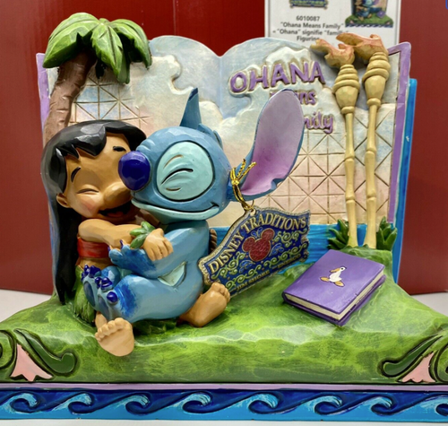 LILO & STITCH ""Ohana bedeutet Familie"" Geschichtenbuch Figur Jim Shore Disney Traditionen - Bild 1 von 4