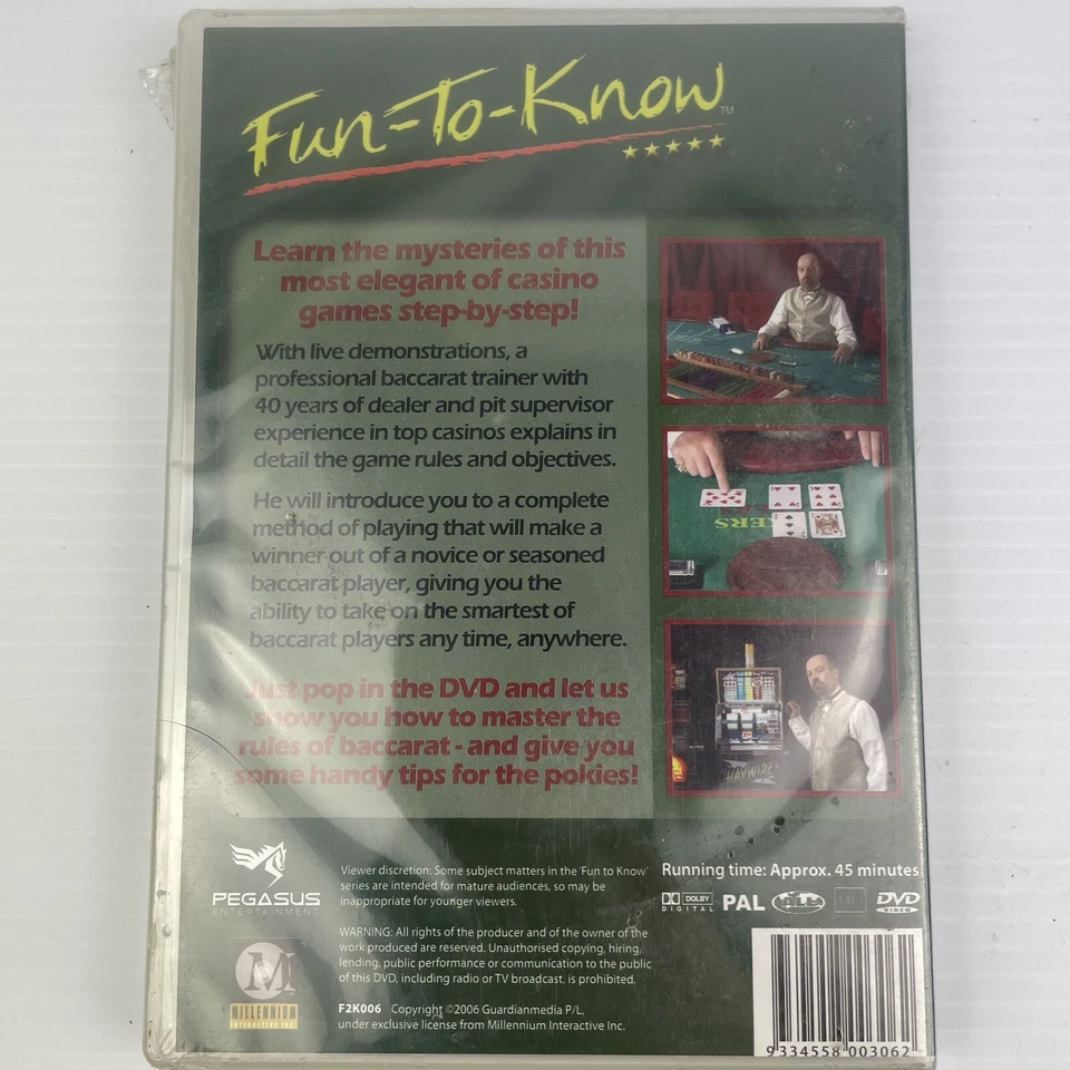 Baccarat Simple DVD Fun Know Gaming Gambling Tips Tricks R0 All Brand New Sealed - Image 2 of 4