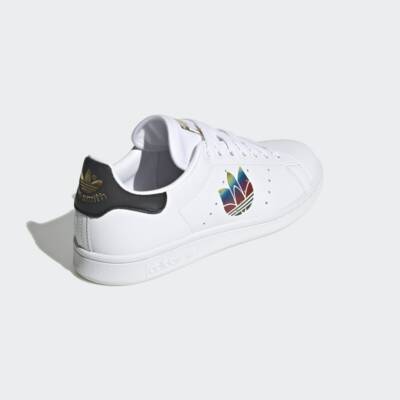 Adidas Stan Smith Women's size 9 Colorful Trefoil Casual Sneakers White Leather