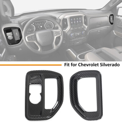 For Chevy Silverado 2019+ Carbon Center Console Dash Side AC Air Vent Trim Cover