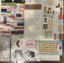 HUNDREDS Opened Scrapbooking Stickers and a Creative Memories Sticker Organizer
