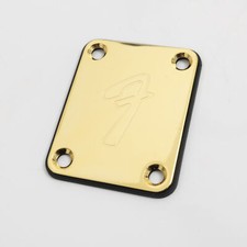 For Fender Electric Guitar Gold Neck Plate "F" Logo with 4 Screws Bolt