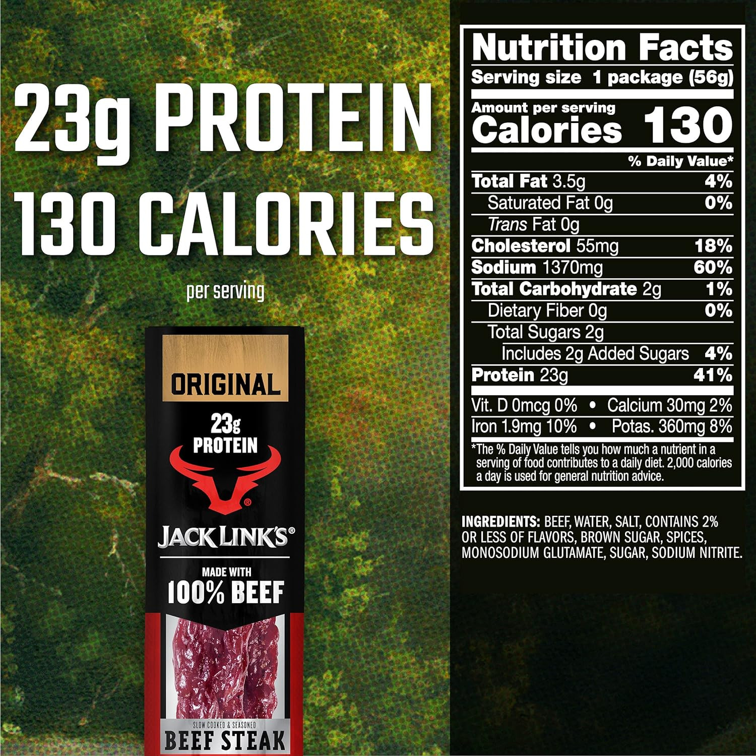 Jack Link'S Premium Cuts Beef Steak, Original – Protein Snacks, Meat Snack with 