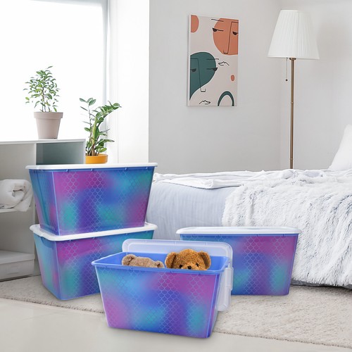 4pcs 14.5 Gallon 58 Quart Plastic Storage Bin Stackable Container Totes with Lid - Picture 16 of 31