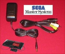 9V AC Adapter Power Supply & AV TV Cable for Sega Master System Console NEW