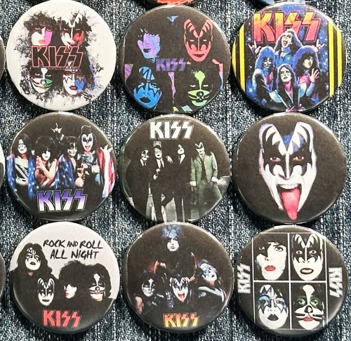 Kiss 70er 80er Musik 1" Pinback Buttons Classic Hard Rock Metal Haarband, 30 Pins - Bild 7 von 9