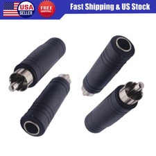 4pcs Female 6.35mm 1/4" Jack to Male RCA Connector Converter Audio Adapter US