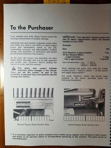 John Deere 1830 2030 2130 Tractor Owner's Operator's Manual OM-L31484 H5 8/75 - Picture 4 of 12