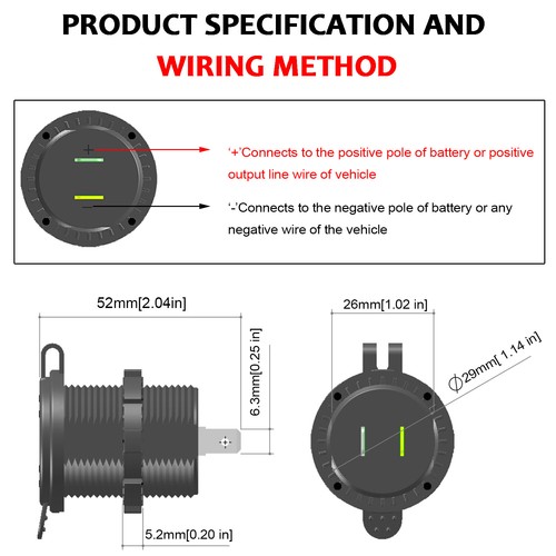 12V/24V Car Cigarette Lighter Socket Dual USB Ports Fast Charger Power Adapter - Picture 7 of 10