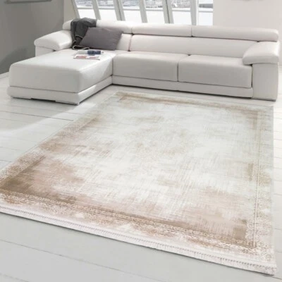 Tapis en Laine oriental abstrait avec Franges - salon ou chambre à coucher - .. - Photo 1/4