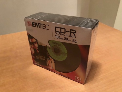 Pack neuf sous blister de 10 CD-R EMTEC - 700MB - 52x Vinyl Look - Slimcase - Afbeelding 5 van 5