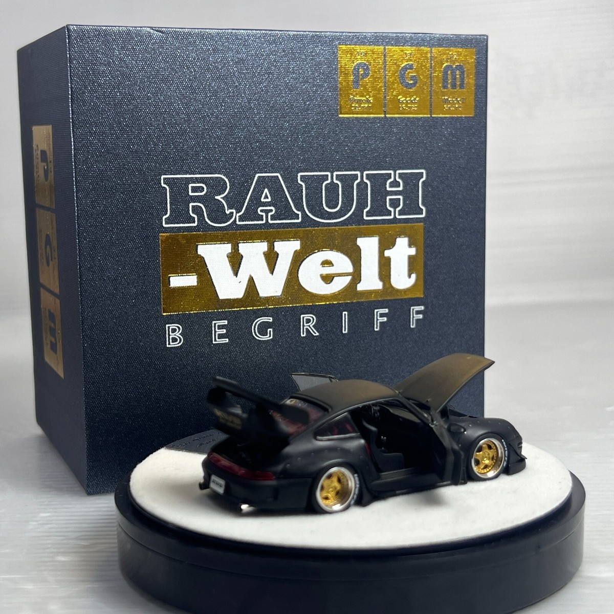 1/64 PGM Porsche RWB 911 993 Matt Black vLuxury Version Round box