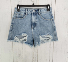 SHEIN Size 2 Light Wash Distressed Denim Womens High Waisted Shorts
