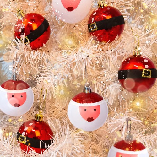 6cm 12pcs Santa Claus Christmas Ball Ornaments Set Holiday Party Xmas Decoration - Bild 7 von 12